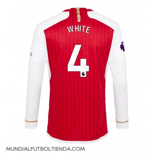Camiseta Arsenal Benjamin White #4 Primera Equipación Replica 2023-24 mangas largas